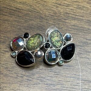 Elegant Black and Silver Earrings